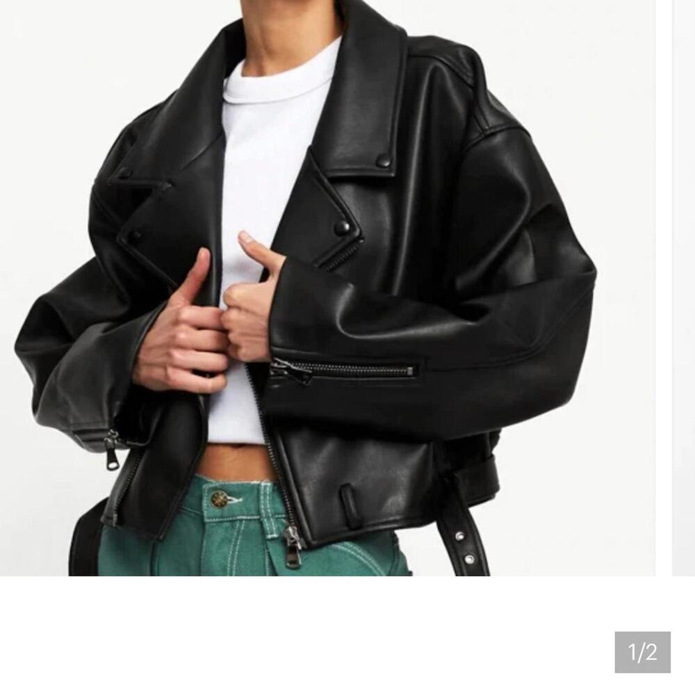 Lioness black leather jacket with